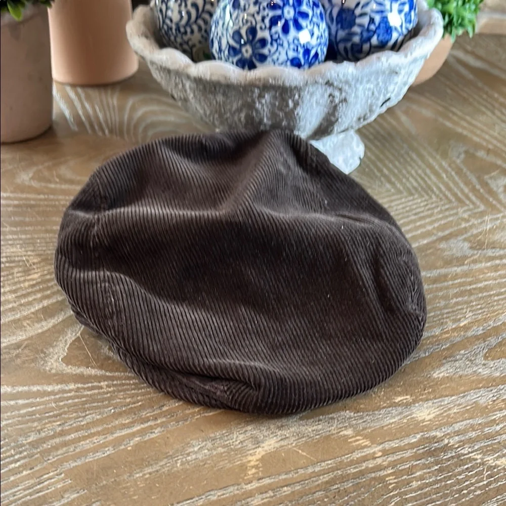 Little Boys Brown Corduroy Newsboy Flat Cap Hat